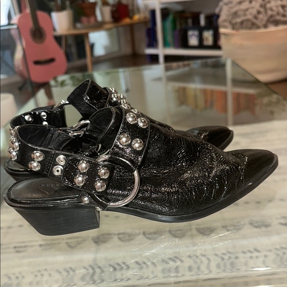 Rebecca Minkoff Black Studded Women's Shoes 8 - Picture 2 of 7